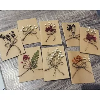 Kartu ucapan rustic bunga kering/Dried flower greeting card baby breath