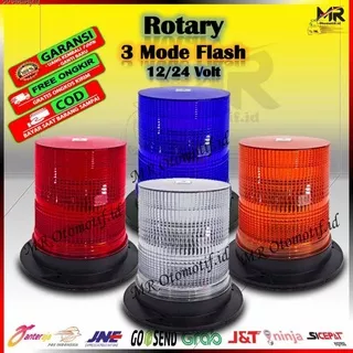 Lampu Rotary Rotari LED Blitz 3 Mode Nyala Variasi Mobil Truk Truck Canter Fuso Trailer 12/24 Volt