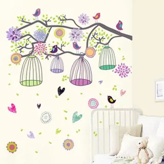 IBU UNTUNG Wall Sticker Sangkar Burung Bird Cage Nursary AY993 Stiker Dinding