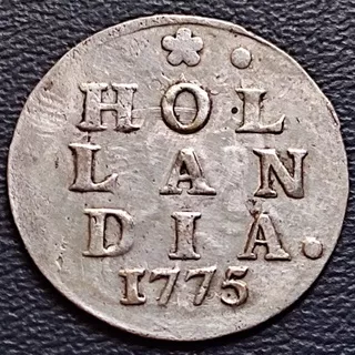 Uang Koin Perak Kuno 2 Stuivers Holandia Tahun 1775 Silver Coin