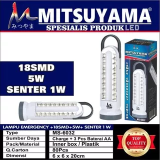 LAMPU EMERGENCY MINI MITSUYAMA MS-6032 SENTER EMERGENCY SENTER CAMPING LAMPU DARURAT