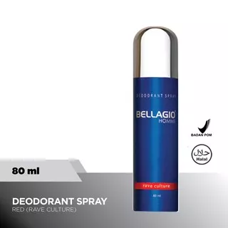 Bellagio Deodorant Spray Rave Culture (Red, 80ml)