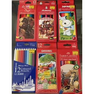 pensil warna coloring pencil isi 12 trifelo shining joyko zhong hua greebel faber castell