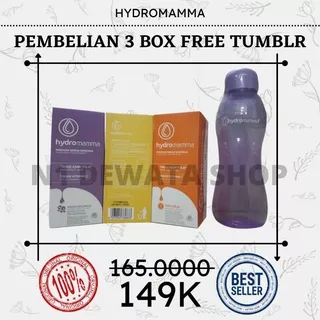 PAKET 3 BOX FREE TUMBLR Hydromamma hydromama vitamin nutrisi ibu hamil & menyusui asi booster