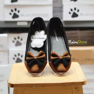 Sepatu Black Panda Balet Wanita - Yuri Black Coffe