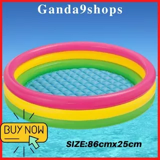 Kolam Anak Pelangi Sunset Glow Baby Pool 3 Ring 86cmx25cm INTEX 58924 kolam Esd X1B6