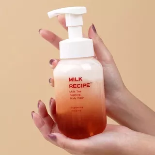 Milk Recipe Milk Tea Foaming Body Wash ORIGINAL 100% | Sabun Mandi Mencerahkan Badan |