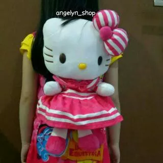 Tas ransel anak hello kitty import bahan boneka(full body)