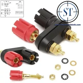 Terminal Binding Post Double Speaker Banana Plug Gold Plate Jack Terminal For Speaker Amplifier BA-77DB