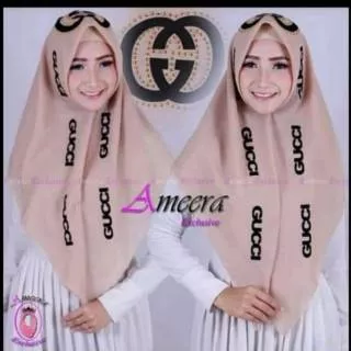 Jual Hijab Kerudung Jilbab Segiempat Maxmara Square Motif Big LV