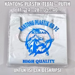 Ind Kantong plastik kresek tebal putih ukuran 17 24 28 35 40