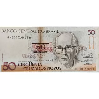 Uang Asing Negara Brasil/Brazil Nominal 50 Cruzeros Cinquenta Novos Kondisi AXF Original 100%