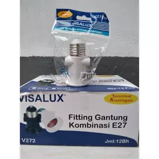 Fitting Kombinasi / Fitting Gantung Lampu 2 Colokan Cabang Visalux V272