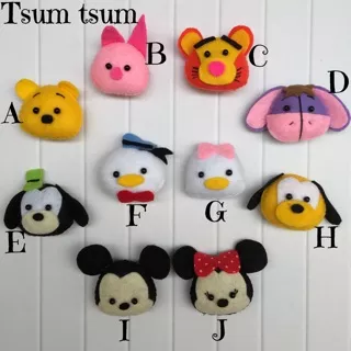 Boneka flanel karakter tsum tsum gantungan tas kunci tempelan magnet kulkas souvenir