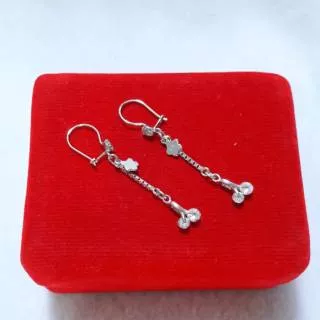 Anting panjang dewasa perak silver 925.panjang gantungan zircon