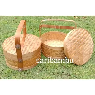 rantang bambu 25cm/rantang bambu bulat/hampers bambu/kotak bambu/box bambu