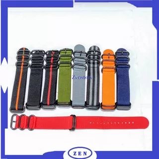 Strap Tali Jam Tangan PVD Nylon Nato Zulu Canvas 18mm 20mm 22mm 24mm Premium 5-Ring PVD Strap Tali Jam Kanvas 18 20 22 24