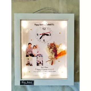 frame 3d ukuran 25*30 cm custom jam free lampu free box