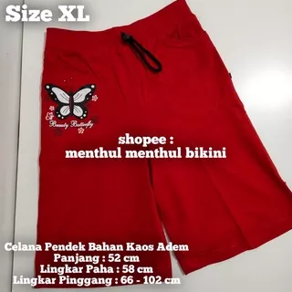 Size XL Celana Pendek Wanita Kolor Santai Tidur Hawai Bahan Kaos Pangandaran