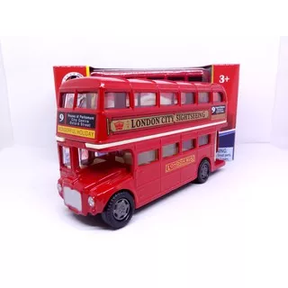 Diecast Miniatur Bus Tingkat London City - Diecast London Series Die-Cast Motor Max