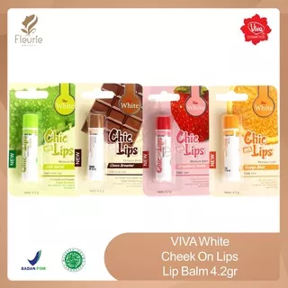 Viva White Chic On Lips Lip Balm 4.2gr Orange Blast / Aloe Secret / Choco Dreamer / Strawberry Inside -  Pelembab Bibir Original BPOM