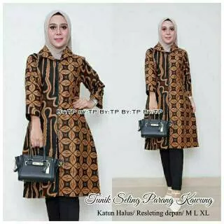 TUNIC ZIPPER SELING GENES JUMBO TUNIK SELING PARANG KAWUNG BATIK BUSUI BATIK BIG SIZE SERAGAM BESAR