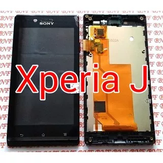 Original LCD plus TouchScreen plus Frame - Sony Xperia J - ST26 - ST26i - ST26a.