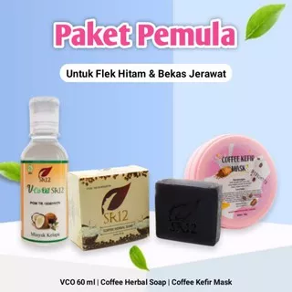 PAKET PEMULA SR12 PERAWATAN WAJAH HERBAL UNTUK FLEK HITAM DAN NODA BEKAS JERAWAT