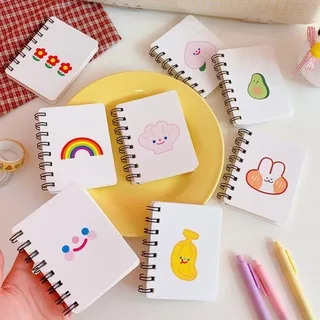 Cute cartoon clouds smiley rabbit rainbow coil this loose-leaf message memo