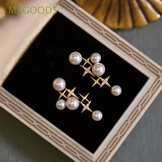 MXGOODS Birthday Party Gift Earrings Temperament Ear Studs Stud Earrings Pearl New Cute Star 925 Silver Needle Exquisite Fashionn Jewelry/Multicolor