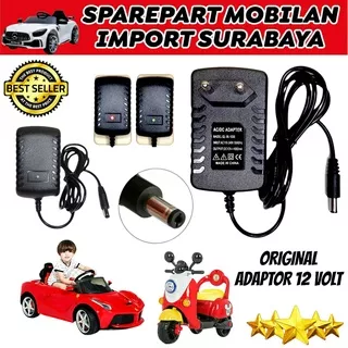 ADAPTOR 12V PLIKO BMW JEEP ADAPTER RIDE ON CAR CHARGER 12 VOLT MOBIL MOBILAN AKI MAINAN ANAK CAS RC