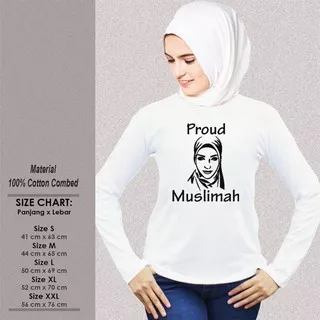 Kaos Muslim Wanita Panjang SP-WLMSAK384 PROUD MUSLIMAH 8 Baju Muslimah