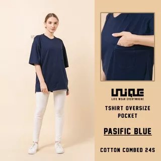 UNIQUE - (Pocket Series) Kaos Oversize Pocket Pasific Blue