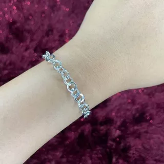 Gelang Titanium Silver Wanita Anti Karat Anti Luntur Terbaru