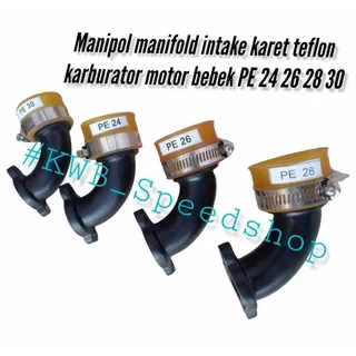 intake manipol bebek miring Murah pnp karbu pwk pwl pe king dll ukuran pe 24 26 28 30 manipol manifold intake karet teflon karburator motor bebek PE 24 26 28 30