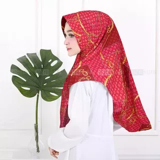 (Beli 1 Gratis 1) Hijab Khimar Mini Pad Antem Terbaru 2021 Motif Batik Logo LV Printing Premium Bahan Bagus Murah