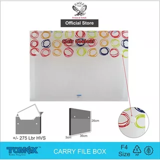 TOMEX Carry File Box F4 (Folio) / Tas Dokumen / Map Dokumen 2 Kancing Motif CLAIR COULEUR B