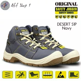 Sepatu Kerja Safety Jogger Desert S1P Original / Safety joger desert Navy / Sepatu keselamatan