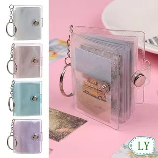 LY 1PC Pockets Mini Photo Albums Accessories For Photos Cards Photos Holder Key Chain Portable Receipt Holder Stationery Jewelry PVC 2 Inch/Multicolor