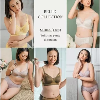 BELLE - SATUAN 1 SET (BRA+PANTY)  | TULIS WARNA & SIZE PANTY DI CATATAN S/M/L/XL/XXL (PO 2-3 minggu)