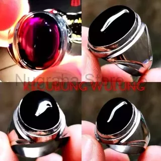 Cincin Batu Akik Kecubung Wulung Kristal Ring HQ Titanium