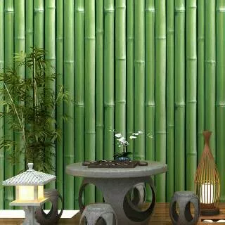 Wallpaper Dinding / Wallpaper Sticker Motif Bambu Hijau 10m x 45cm