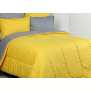 Sprei Polos Kuning - Abu / Sprei Katun Cvc Panca Star / Sprei Polos Murah / Sprei Zleepi Murah