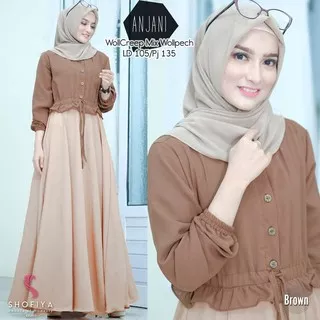 (Bisa COD) Baju Gamis Wanita Terbaru | Anjani Maxi Dress | Gamis Syari | Gamis Murah Kekinian