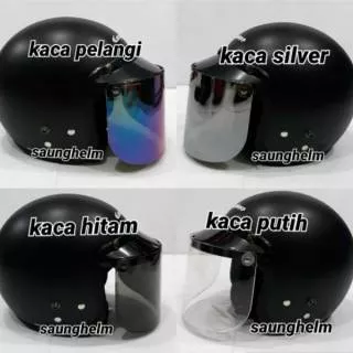 HELM CARGLOS CARGLOSS RETRO HITAM DOFF KACA FLAT DATAR