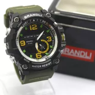 JAM TANGAN PRIA BRANDLI  DUAL TIME ORIGINAL ANTI AIR