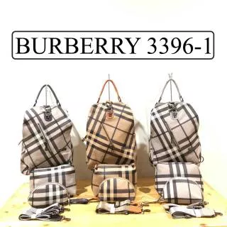 TAS RANSEL BURBERRY WANITA 3 SET 3IN1 PAKE ANAK DAN DOMPET