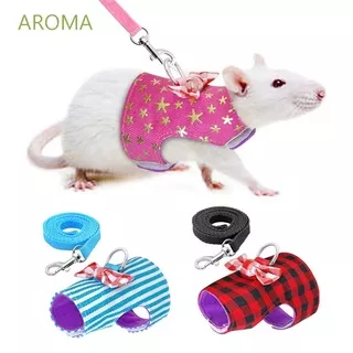AROMA Small Pet Hamster Vest Safety Harness Leash Leads Cute Ferret Outdoor Squirrel Adjustable Pet Chest Strap/Multicolor