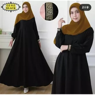 New Abaya Gamis Maxi Dress Arab Saudi Bordir Zephy Turki Salma dan Polos Umroh Dubai Turkey India Wanita Hitam