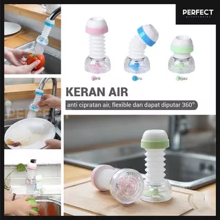 Sambungan Kran Air FLEXIBLE Filter Air Anti Splash/ Saringan Keran putar plastik dapur wastafel cuci piring kamar mandi faucet shower head